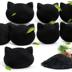 12 Pack Cat Litter Box Filter Litter Stick-on Activated Cat Litter Box Filter Compatible with Most Cat Litter Box Universal Cat Litter Box Filters Replacement to Absorb Odors and Keep Dry-0
