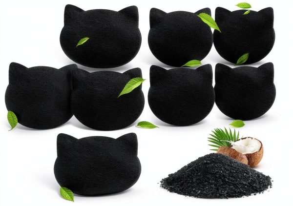 12 Pack Cat Litter Box Filter Litter Stick-on Activated Cat Litter Box Filter Compatible with Most Cat Litter Box Universal Cat Litter Box Filters Replacement to Absorb Odors and Keep Dry-0