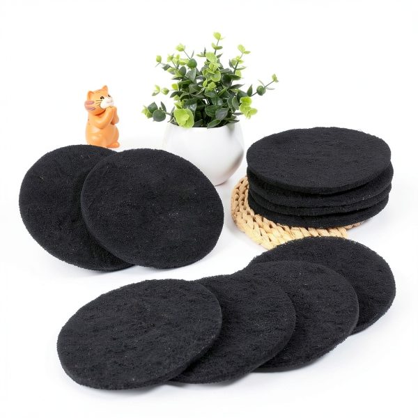 OLYCRAFT 12Pcs Cat Litter Box Replacement Filters Compatible with Dome Replacement Activated Charcoal Filters Cat Litter Box Activated Carbon Charcoal Filters for Keeping Fresh-3