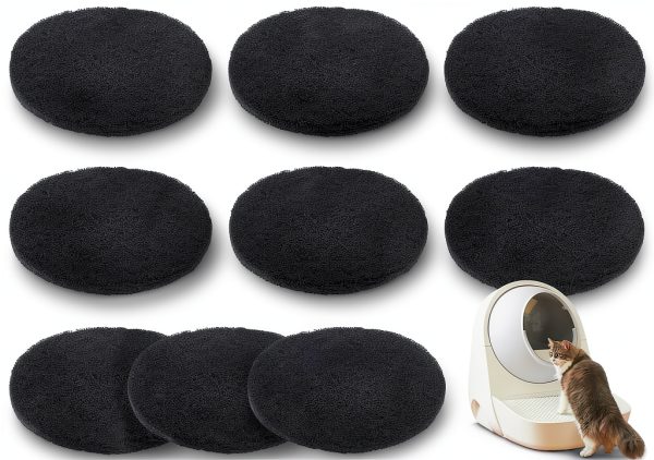 OLYCRAFT 12Pcs Cat Litter Box Replacement Filters Compatible with Dome Replacement Activated Charcoal Filters Cat Litter Box Activated Carbon Charcoal Filters for Keeping Fresh-0