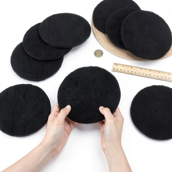 OLYCRAFT 12Pcs Cat Litter Box Replacement Filters Compatible with Dome Replacement Activated Charcoal Filters Cat Litter Box Activated Carbon Charcoal Filters for Keeping Fresh-2
