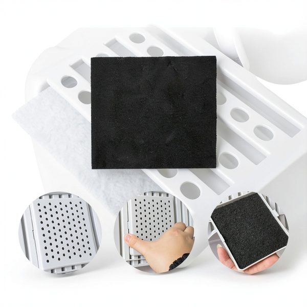 Carbon Filter Replacement Pads Cat Litter Box Black 6pk 4.5x4.1 Inch-2