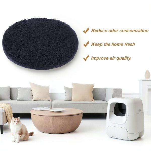 OLYCRAFT 12Pcs Cat Litter Box Replacement Filters Compatible with Dome Replacement Activated Charcoal Filters Cat Litter Box Activated Carbon Charcoal Filters for Keeping Fresh-4
