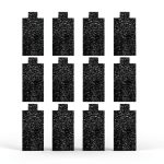 Cat Litter Box Replacement Filters Compatible with Pet Zone Semi, 12-Pack Carbon Cotton Filters for Automatic Cat Litter Box Absorbing Odors Control Damp from Pets - Black-0