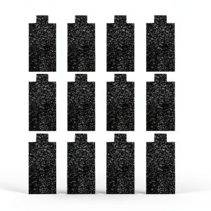 Cat Litter Box Replacement Filters Compatible with Pet Zone Semi, 12-Pack Carbon Cotton Filters for Automatic Cat Litter Box Absorbing Odors Control Damp from Pets - Black-0